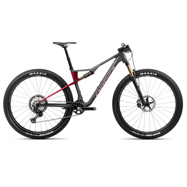 Bicicletă MTB XC full suspension Orbea OIZ M-PRO - Diamond Carbon View (Matt) | Cherry Red (Gloss)