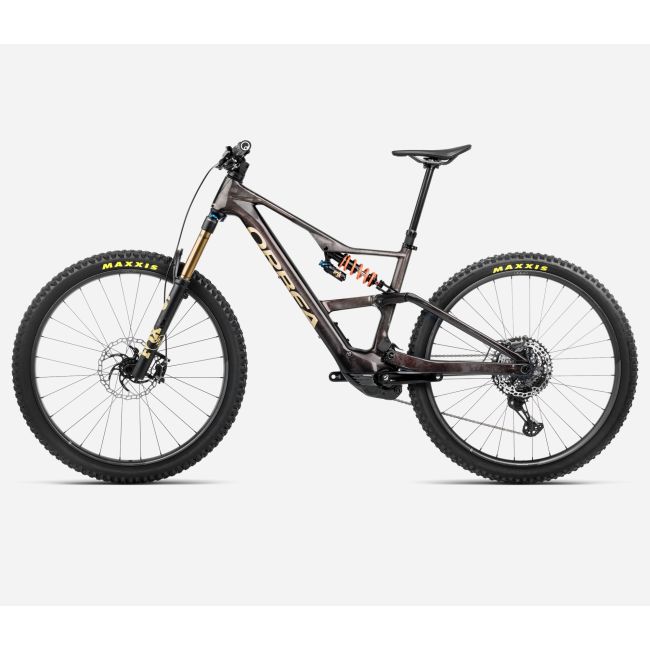Bicicletă electrică eMTB Trail Orbea RISE LT M-TEAM 420W - Cosmic Carbon View | Golden Sand (Gloss)