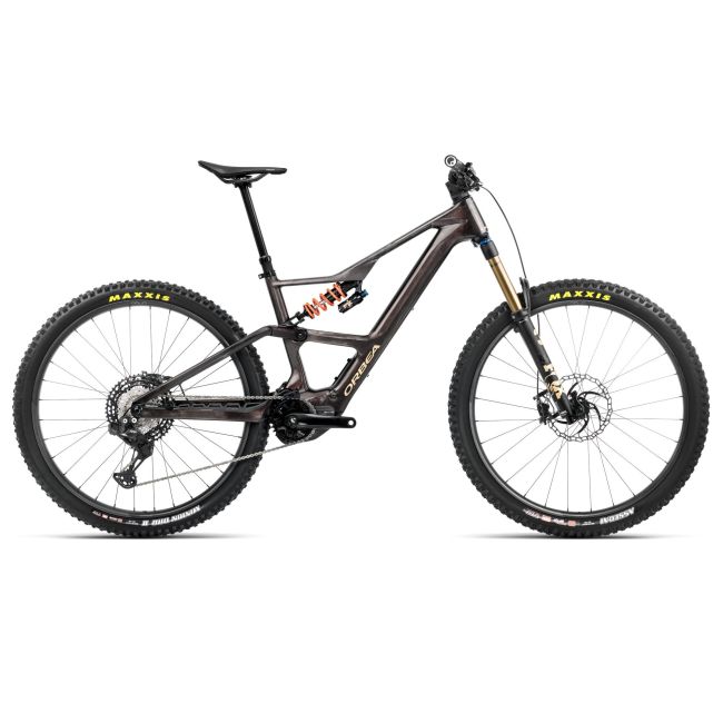 Bicicletă electrică eMTB Trail Orbea RISE LT M-TEAM 420W - Cosmic Carbon View | Golden Sand (Gloss)