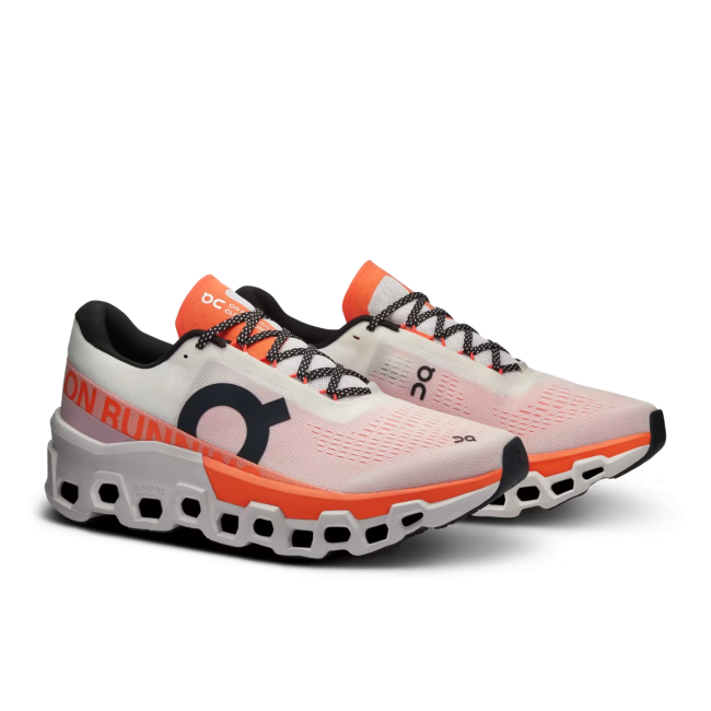 On Cloudmonster 2 - pantofi alergare pentru barbati - Alb portocaliu White | Flame