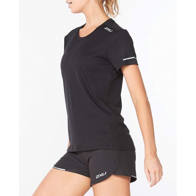 2XU - tricou sport pentru femei - Aero Tee - Mirage Negru Reflectorizant