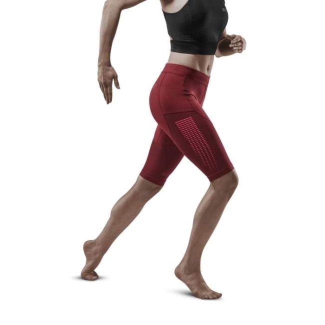 CEP - pantaloni scurti de alergare - Run compression Shorts 3.0 W - Rosu Inchis I Roz