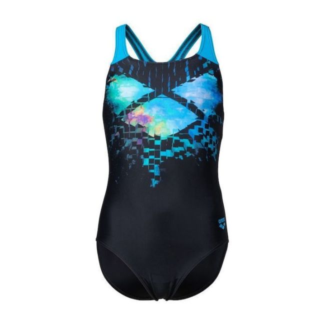 Arena - costum baie intreg pentru fete - Team Pro Solid - negru| turcoaz