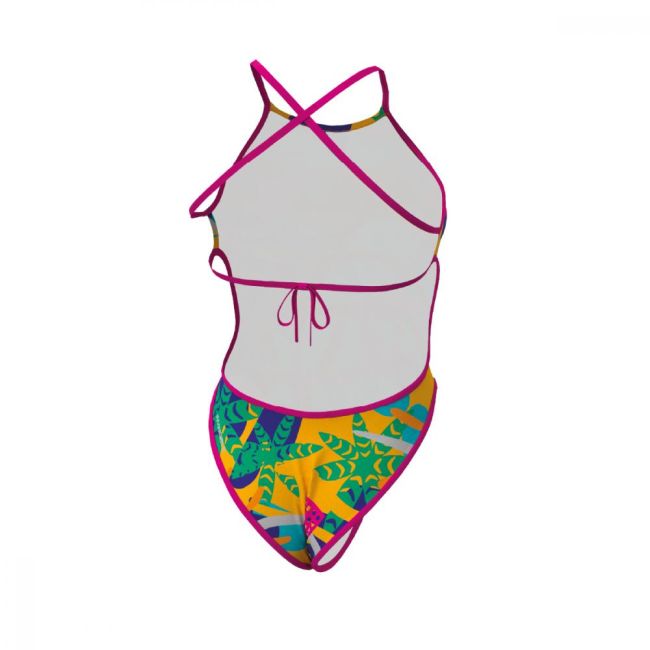 Z3R0D - Costum baie intreg femei one piece - rosu galben albastru Expressive Resort