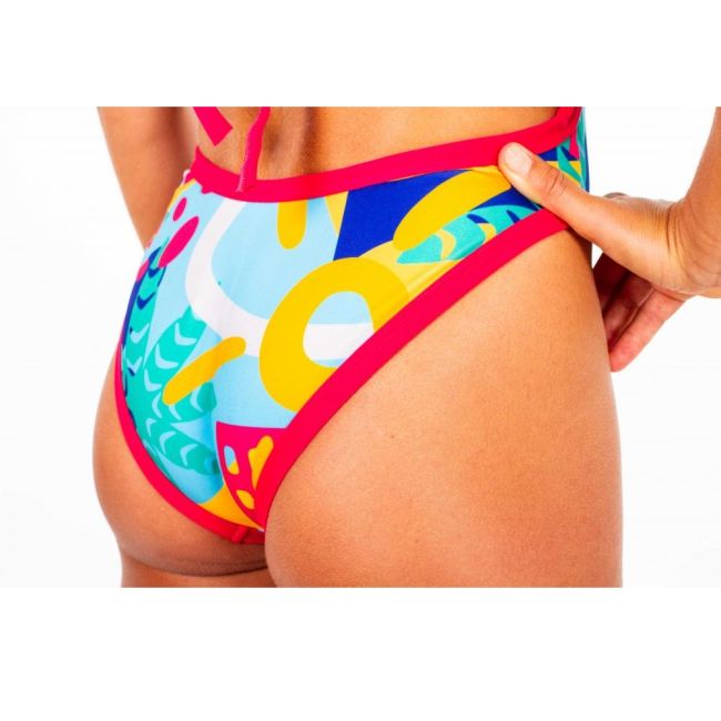 Z3R0D - Costum baie intreg femei one piece - rosu galben albastru Expressive Resort