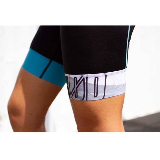 Z3R0D - Costum triatlon fara maneci femei START TTSUIT trisuit - negru albastru gri noisy glitch