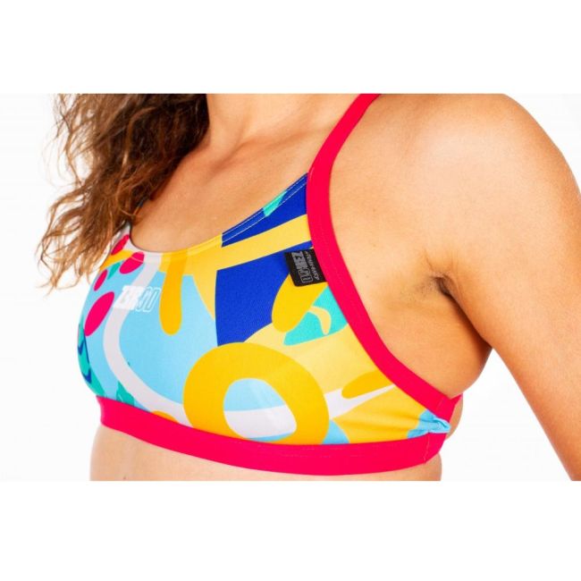 Z3R0D - sutien Costum baie femei two pieces - rosu galben albastru Expressive Resort