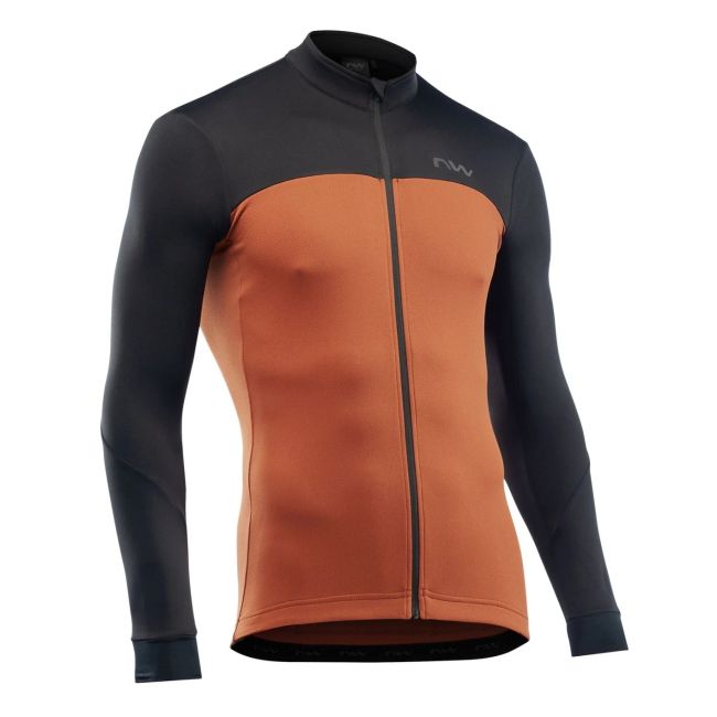 Northwave - bluza ciclism barbati maneca lunga Force 2 - negru maro roscat