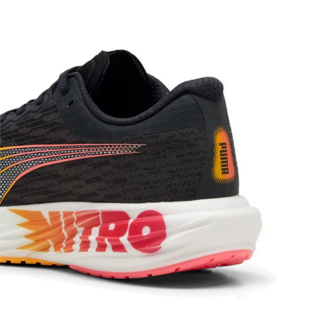 Puma - pantofi alergare pentru barbati Deviate Nitro 2 FF - negru alb portocaliu Sun Stream sunset glow
