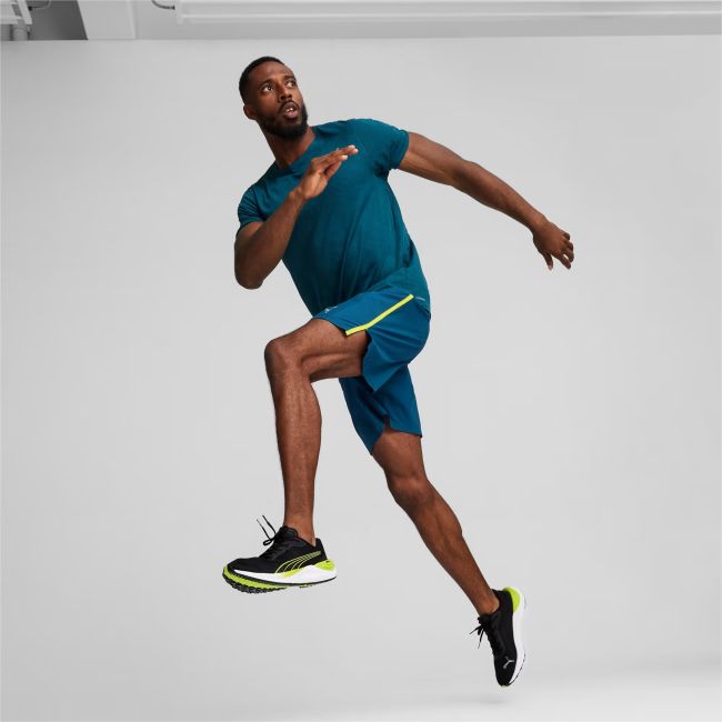 Puma - pantofi alergare pentru barbati Electrify NITRO 3 - negru verde fluo Lime Pow alb
