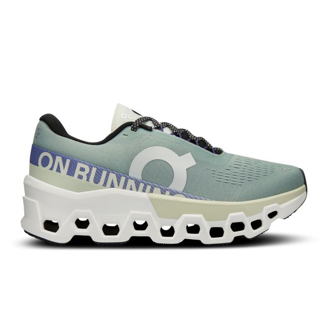 On Cloudmonster 2 - pantofi alergare pentru femei - gri mineral albastru verde deschis aloe