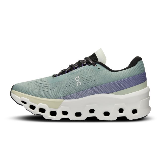 On Cloudmonster 2 - pantofi alergare pentru femei - gri mineral albastru verde deschis aloe