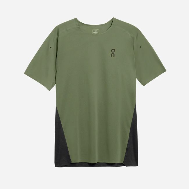 On Cloud - tricou tehnic maneca scurta pentru barbati Performance-T - verde inchis Taiga negru