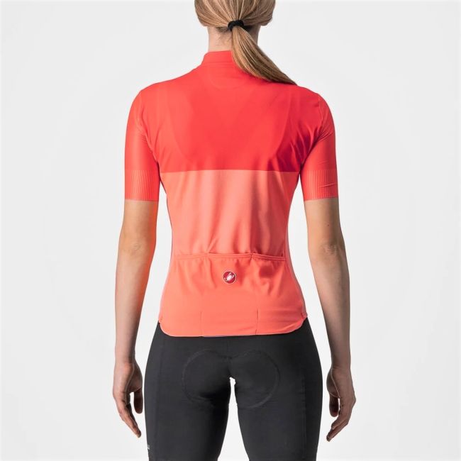 Castelli  - tricou ciclism femei maneca scurta Velocisoma W jersey - portocaliu coral roz briliant