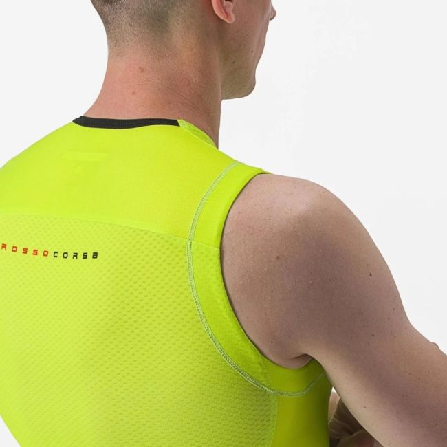 Castelli - costum trisuit triatlon pentru barbati, fara maneci Free Sanremo SL Suit - negru galben fluo