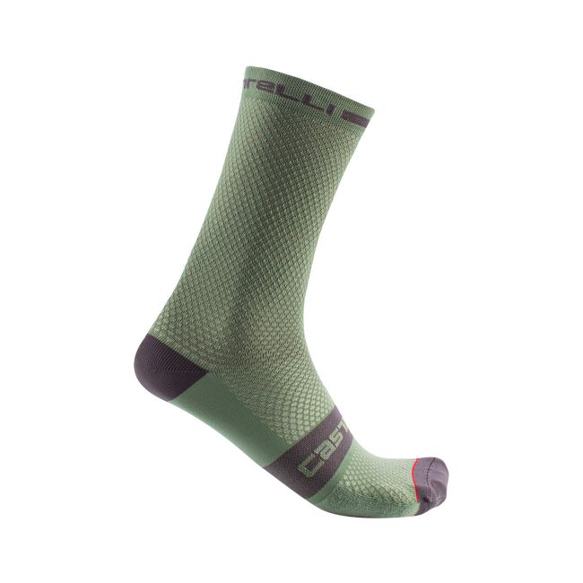 Castelli - sosete ciclism Superleggera T 18 socks - verde inchis gri