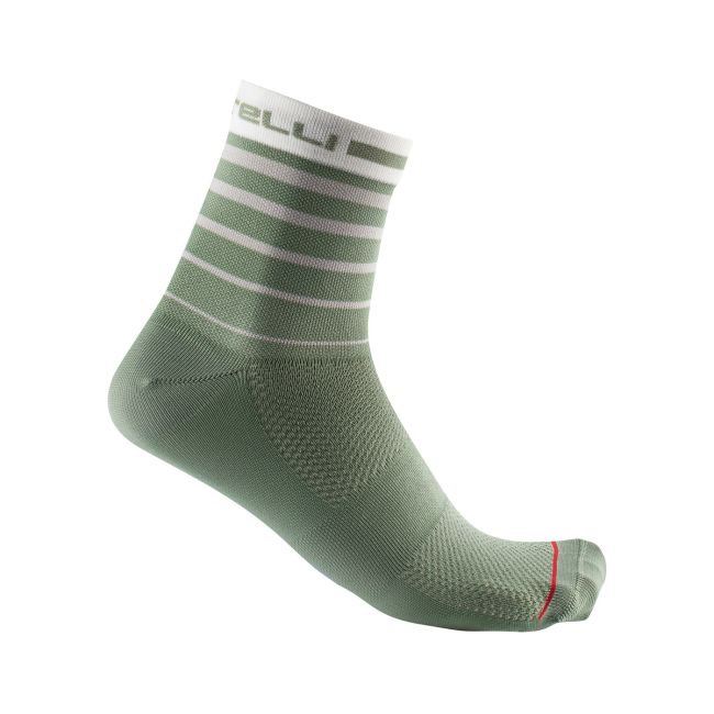 Castelli - sosete ciclism scurte Speed Strada 12 socks - vernil gri alb