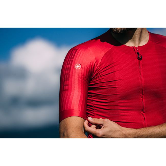 Castelli - tricou ciclism cu maneca scurta pentru barbati Aero Race 7.0 - rosu intens rich