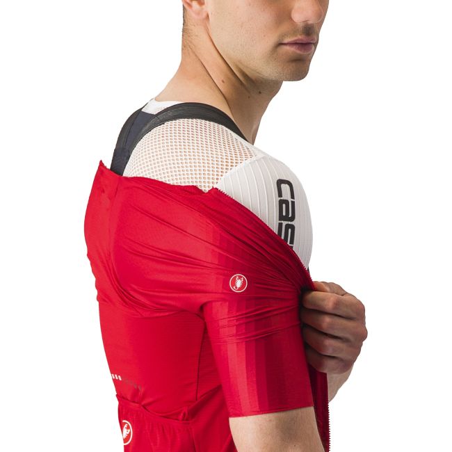 Castelli - tricou ciclism cu maneca scurta pentru barbati Aero Race 7.0 - rosu intens rich