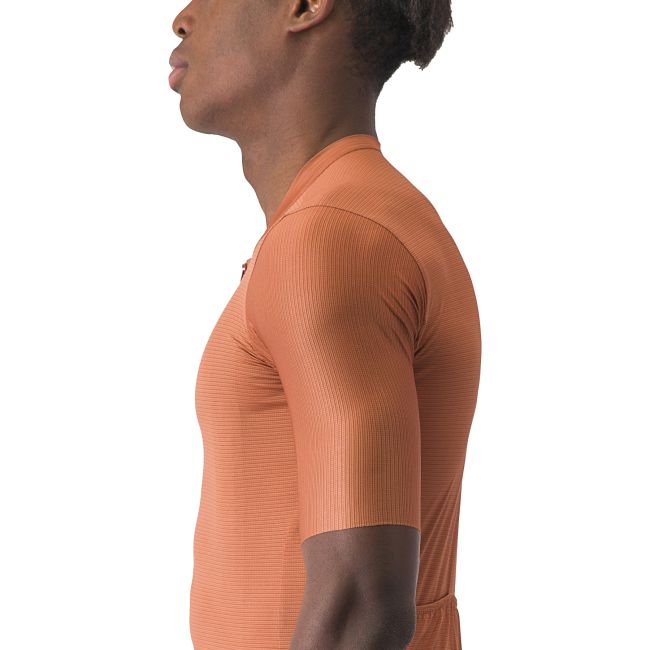 Castelli - tricou ciclism cu maneca scurta pentru barbati Espresso Jersey - maro deschis mocha gri inchis