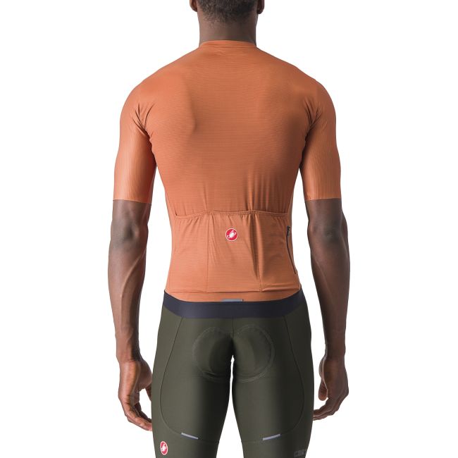 Castelli - tricou ciclism cu maneca scurta pentru barbati Espresso Jersey - maro deschis mocha gri inchis