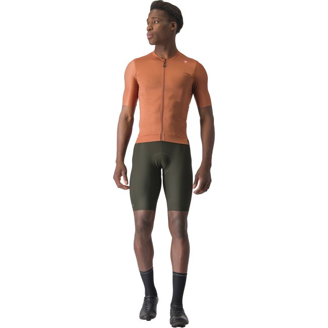Castelli - tricou ciclism cu maneca scurta pentru barbati Espresso Jersey - maro deschis mocha gri inchis