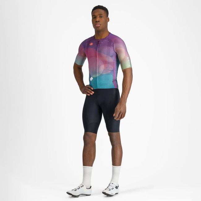 Castelli - tricou ciclism cu maneca scurta pentru barbati R-A/D Jersey - multicolor mov inchis albastru