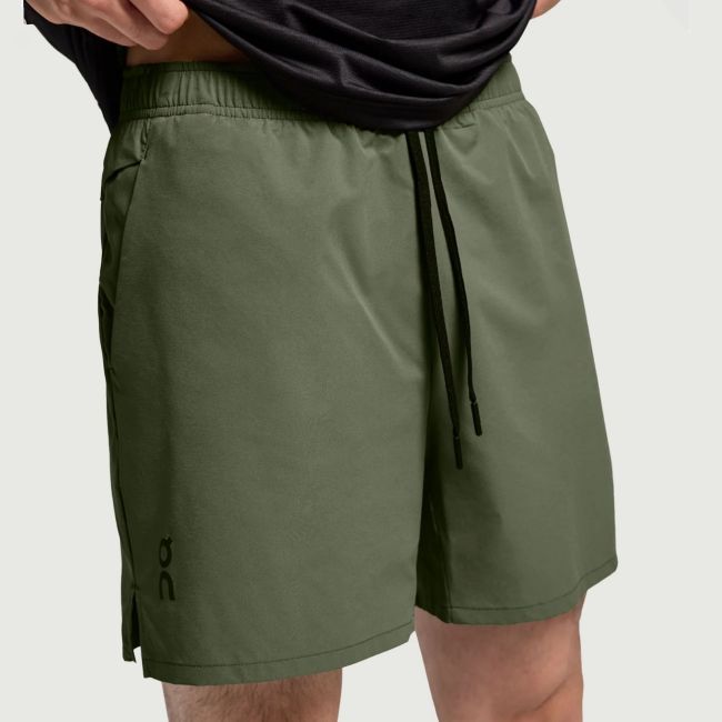 On Cloud - pantaloni scurti alergare barbati Essential Shorts - verde inchis taiga