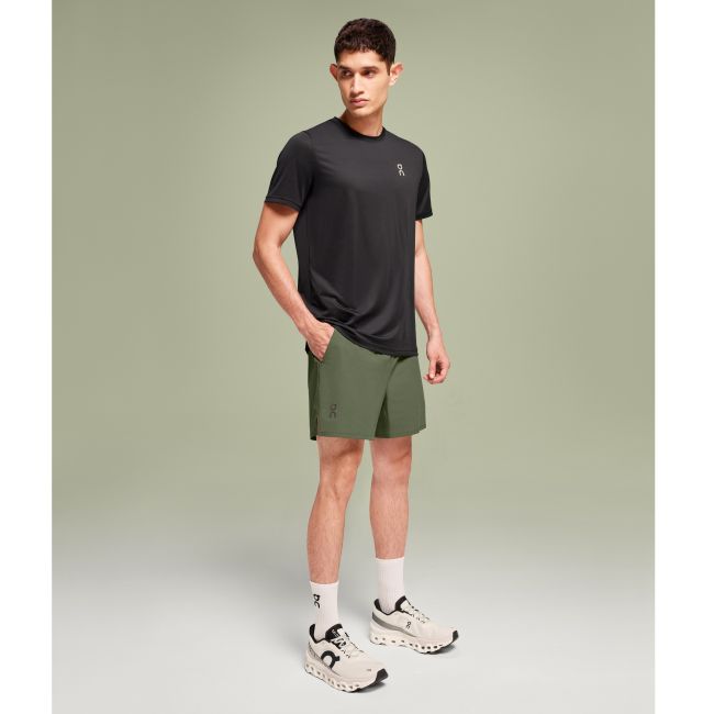 On Cloud - pantaloni scurti alergare barbati Essential Shorts - verde inchis taiga