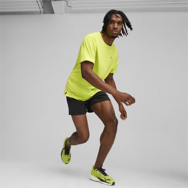 Puma - pantaloni scurti alergare pentru barbati Run Favorite Velocity 5 inch pants - negru verde electric lime
