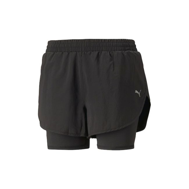 Puma - pantaloni scurti pentru femei 2 in 1 - Run Favourite Woven 2 in 1 3" W - negru