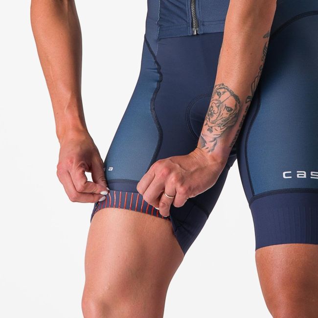 Castelli - costum trisuit triatlon pentru femei, maneca scurta Free Sanremo SS Suit - indigo belgian turcoaz