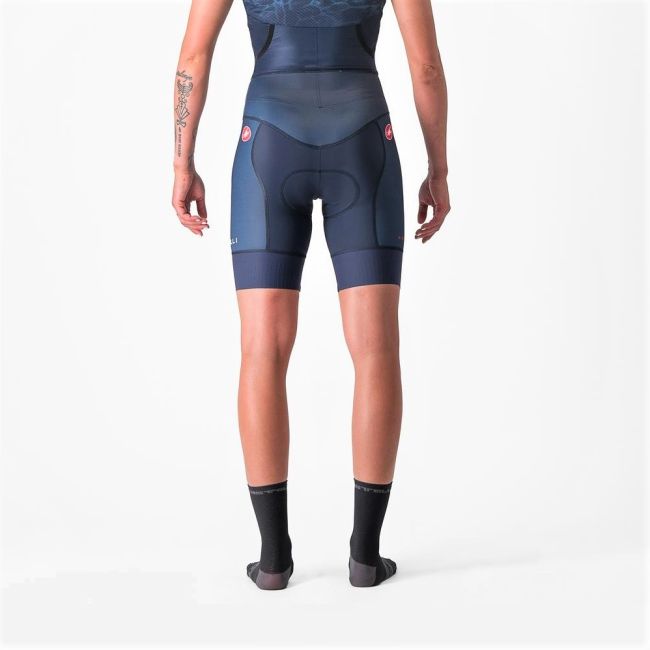 Castelli - costum trisuit triatlon pentru femei, maneca scurta Free Sanremo SS Suit - indigo belgian turcoaz