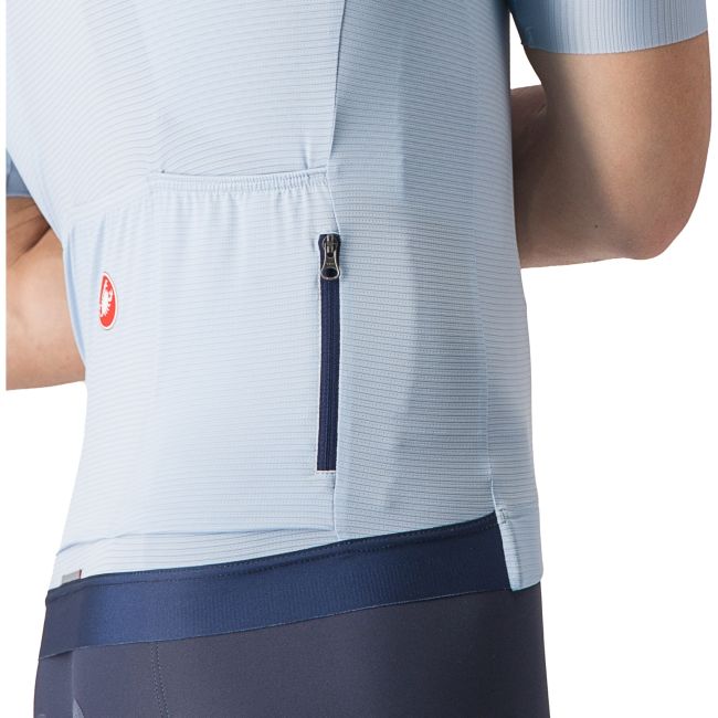 Castelli - tricou ciclism cu maneca scurta pentru barbati Espresso Jersey - albastru deschis
