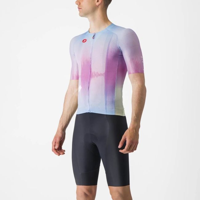 Castelli - tricou ciclism cu maneca scurta pentru barbati R-A/D Jersey - multicolor violet
