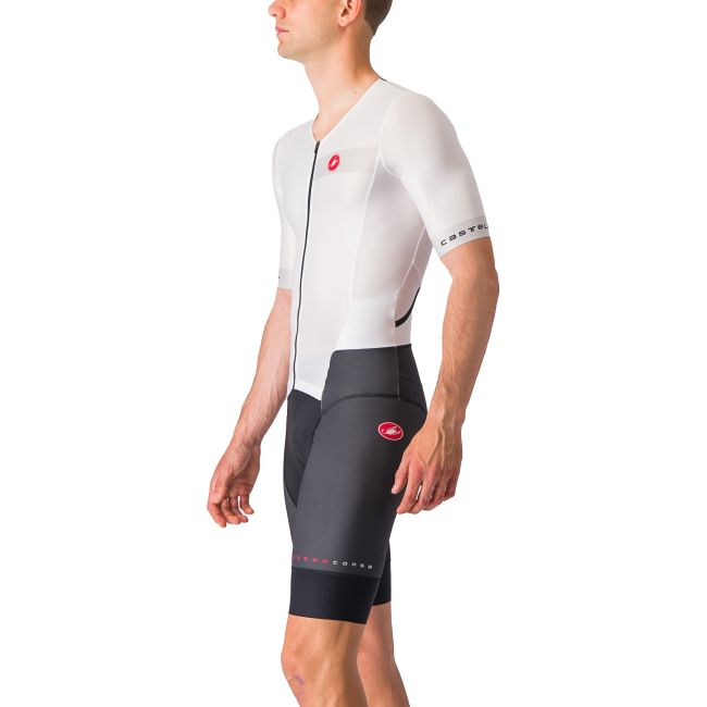 Castelli - costum trisuit triatlon pentru barbati, maneca scurta Free Sanremo SS Suit - negru alb