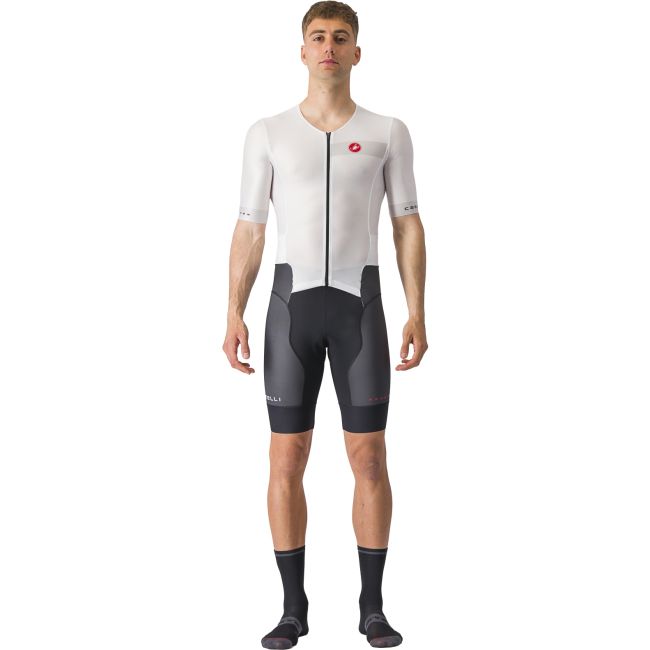 Castelli - costum trisuit triatlon pentru barbati, maneca scurta Free Sanremo SS Suit - negru alb