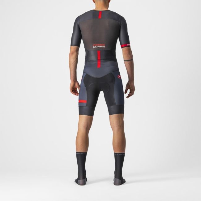 Castelli - costum trisuit triatlon pentru barbati, maneca scurta Free Sanremo SS Suit - negru