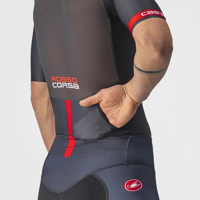 Castelli - costum trisuit triatlon pentru barbati, maneca scurta Free Sanremo SS Suit - negru
