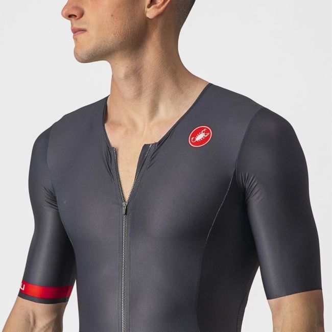 Castelli - costum trisuit triatlon pentru barbati, maneca scurta Free Sanremo SS Suit - negru
