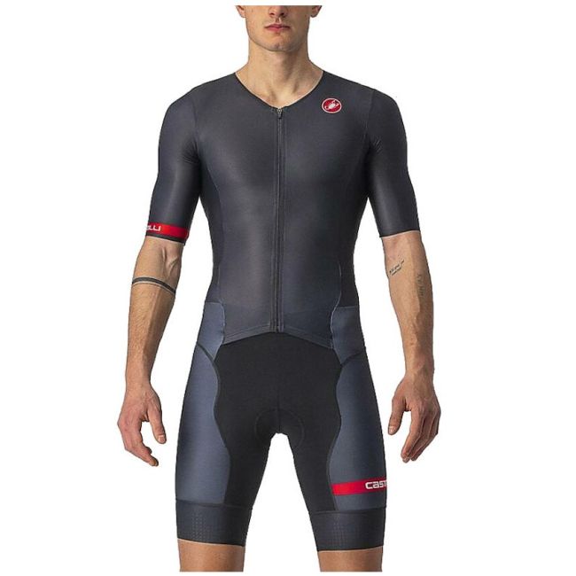 Castelli - costum trisuit triatlon pentru barbati, maneca scurta Free Sanremo SS Suit - negru