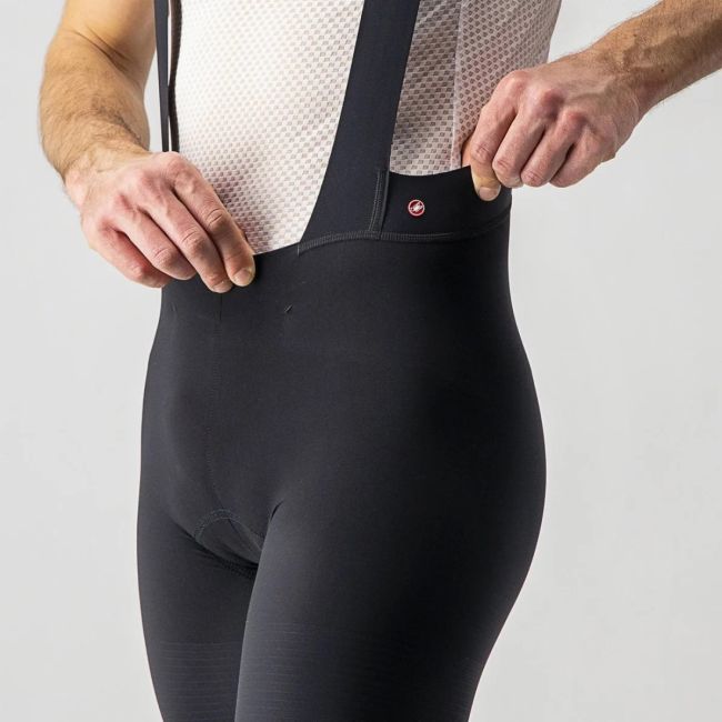 Castelli - pantaloni ciclism scurti cu bretele Premio Black Bibshort - negru