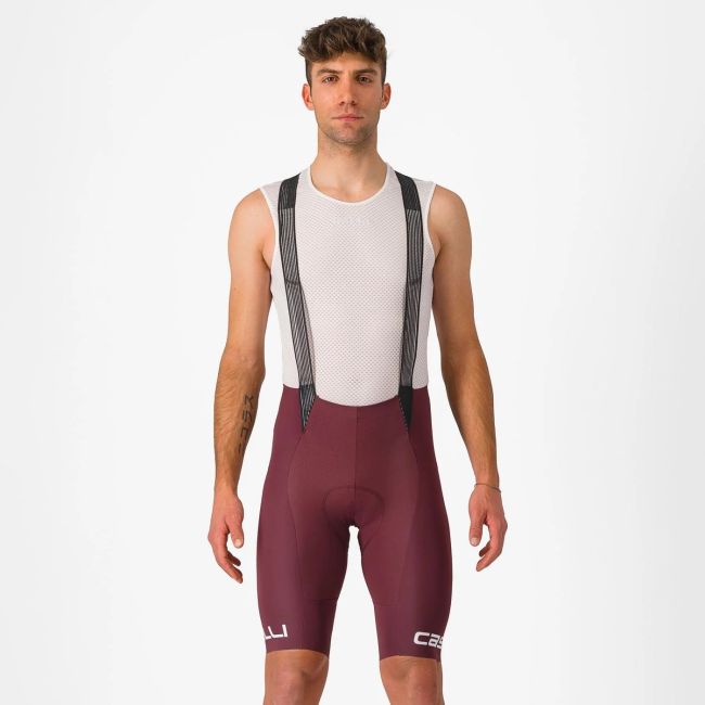 Castelli - pantaloni scurti ciclism barbati Free Aero RC Classic Bibshort - visiniu gri inchis