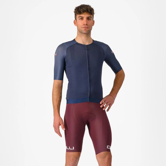 Castelli - pantaloni scurti ciclism barbati Free Aero RC Classic Bibshort - visiniu gri inchis