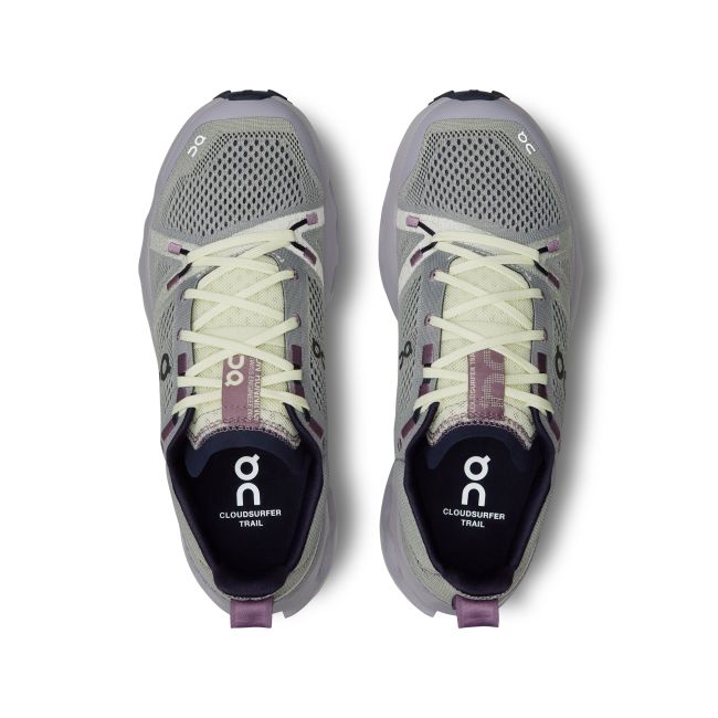 On - pantofi alergare trail - Cloudsurfer Trail W - mov gri deschis alb
