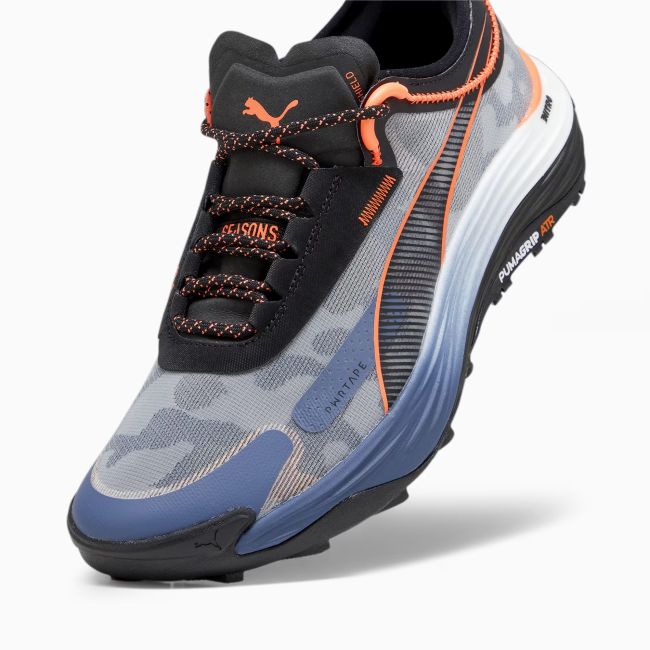 Puma - pantofi alergare pentru barbati Voyage Nitro 3 - gri albastru cerneala negru portocaliu Neon