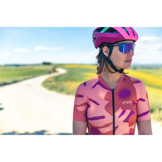 Northwave - tricou ciclism cu maneca scurta pentru femei Blade Women Jersey - portocaliu deschis piersica multicolor