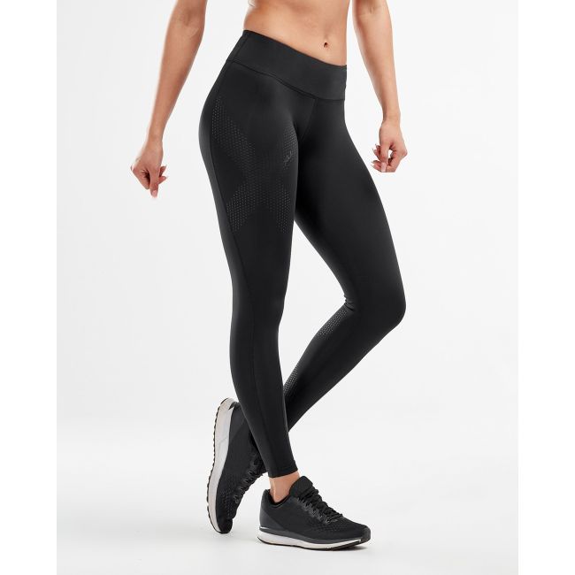 2XU - Colanti compresie femei talie medie Mid-Rise Compression Tight - negru
