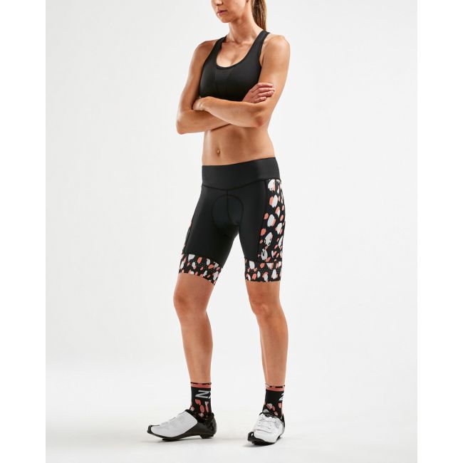 2XU - pantaloni scurti ciclism pentru femei Elite Cycle Shorts W - negru-rain spot