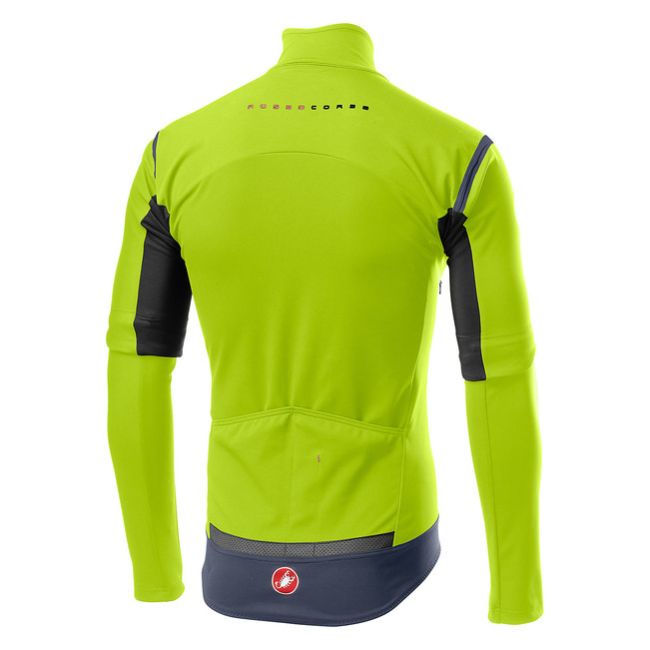 Castelli - Jacheta ciclism vreme rece 2 in 1 cu maneci detasabile, Perfetto Ros Convertible - galben fluo negru gri